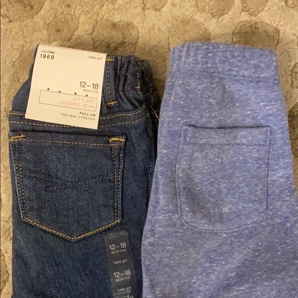 Gap 1969 denim pants and cozy blue drawstring pant